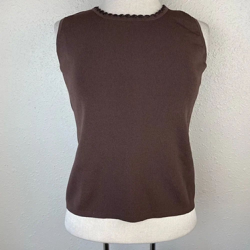 Joseph A. Brown Stretch Sleeveless Top Size L EUC